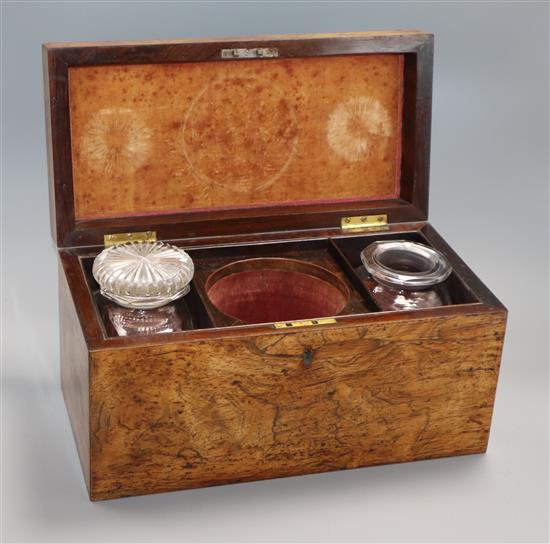 A Regency rosewood tea caddy width 33cm